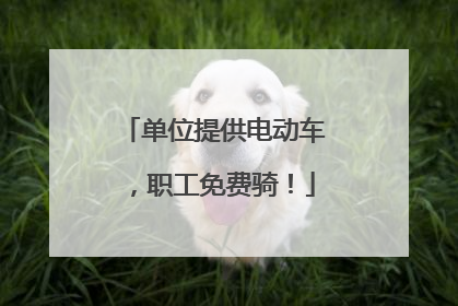单位提供电动车，职工免费骑！