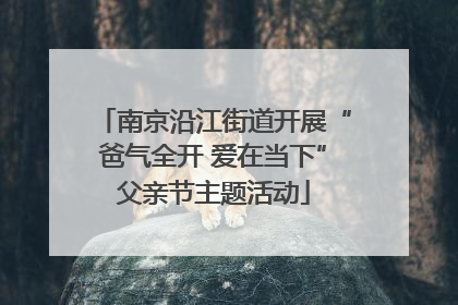 南京沿江街道开展“爸气全开 爱在当下”父亲节主题活动