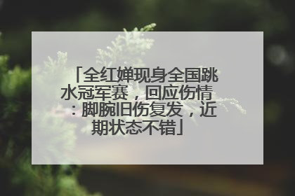 全红婵现身全国跳水冠军赛，回应伤情：脚腕旧伤复发，近期状态不错