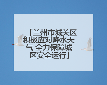 兰州市城关区积极应对降水天气 全力保障城区安全运行