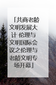 共商老龄文明发展大计 伦理与文明国际会议之伦理与老龄文明专场开幕