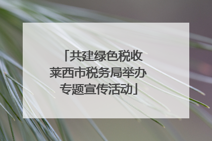 共建绿色税收 莱西市税务局举办专题宣传活动
