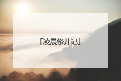 凌晨修井记