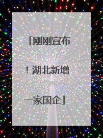 刚刚宣布！湖北新增一家国企