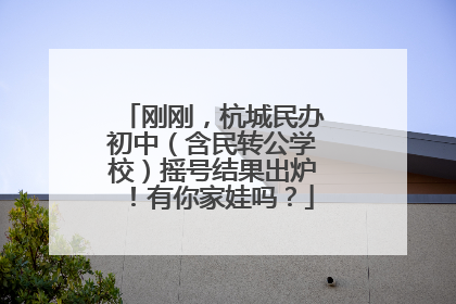 刚刚，杭城民办初中（含民转公学校）摇号结果出炉！有你家娃吗？