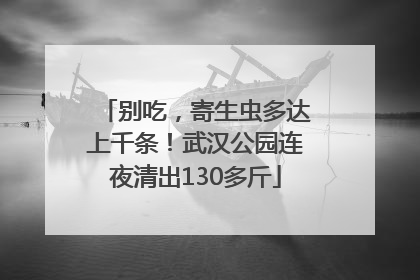 别吃，寄生虫多达上千条！武汉公园连夜清出130多斤