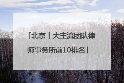 北京十大主流团队律师事务所前10排名