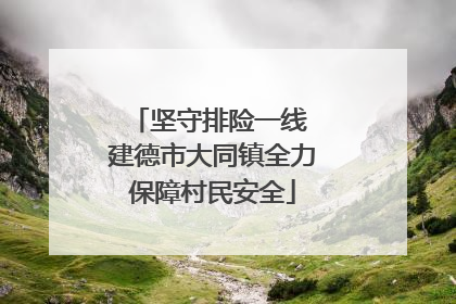 坚守排险一线 建德市大同镇全力保障村民安全