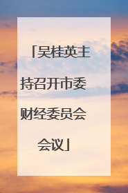 吴桂英主持召开市委财经委员会会议