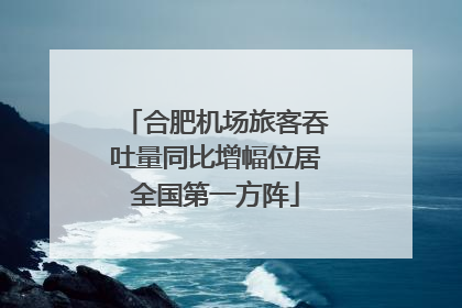 合肥机场旅客吞吐量同比增幅位居全国第一方阵