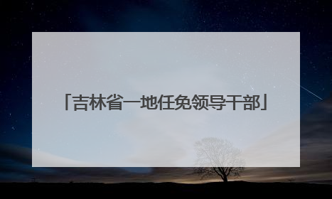 吉林省一地任免领导干部
