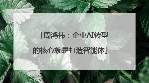 周鸿祎：企业AI转型的核心就是打造智能体