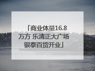 商业体量16.8万方 乐清正大广场银泰百货开业