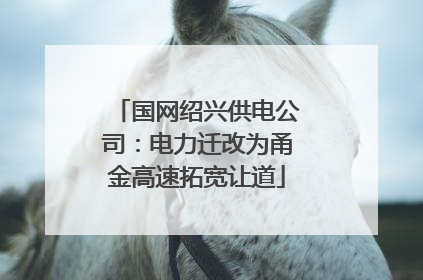 国网绍兴供电公司：电力迁改为甬金高速拓宽让道