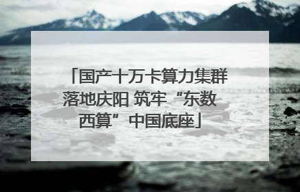 国产十万卡算力集群落地庆阳 筑牢“东数西算”中国底座