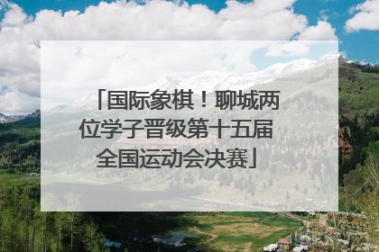 国际象棋！聊城两位学子晋级第十五届全国运动会决赛