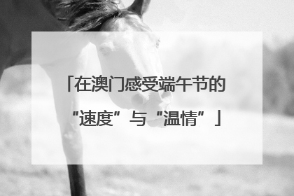 在澳门感受端午节的“速度”与“温情”