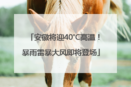 安徽将迎40℃高温！暴雨雷暴大风即将登场