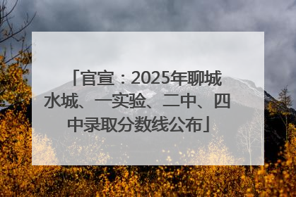 官宣：2025年聊城水城、一实验、二中、四中录取分数线公布