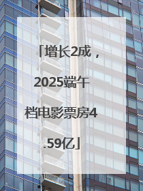 增长2成，2025端午档电影票房4.59亿