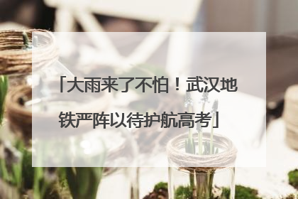 大雨来了不怕！武汉地铁严阵以待护航高考