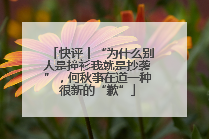 快评丨“为什么别人是撞衫我就是抄袭”，何秋亊在道一种很新的“歉”