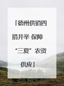 德州供销四措并举 保障“三夏”农资供应