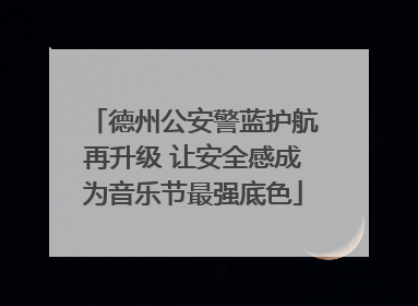 德州公安警蓝护航再升级 让安全感成为音乐节最强底色