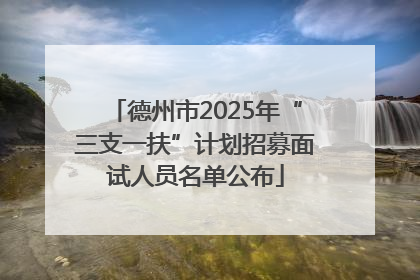 德州市2025年“三支一扶”计划招募面试人员名单公布