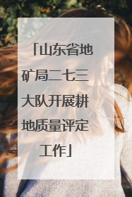 山东省地矿局二七三大队开展耕地质量评定工作