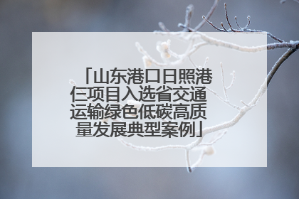 山东港口日照港仨项目入选省交通运输绿色低碳高质量发展典型案例