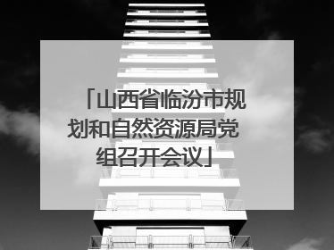山西省临汾市规划和自然资源局党组召开会议