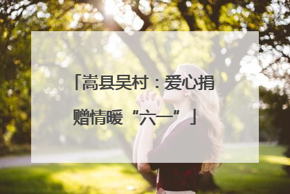 嵩县吴村：爱心捐赠情暖“六一”