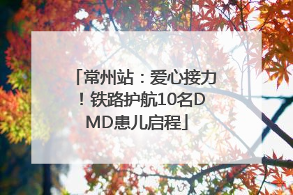 常州站：爱心接力！铁路护航10名DMD患儿启程