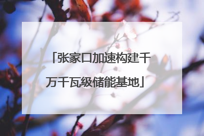 张家口加速构建千万千瓦级储能基地