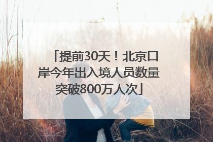 提前30天！北京口岸今年出入境人员数量突破800万人次