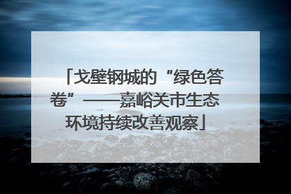 戈壁钢城的“绿色答卷”——嘉峪关市生态环境持续改善观察