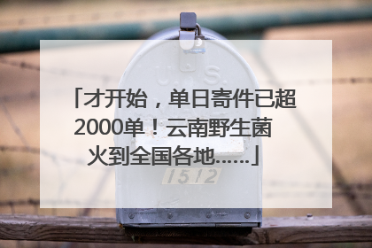 才开始，单日寄件已超2000单！云南野生菌火到全国各地……