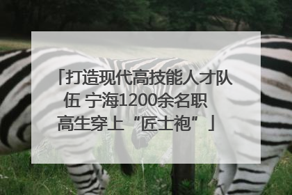 打造现代高技能人才队伍 宁海1200余名职高生穿上“匠士袍”
