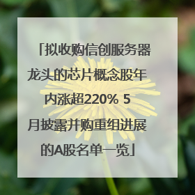 拟收购信创服务器龙头的芯片概念股年内涨超220% 5月披露并购重组进展的A股名单一览