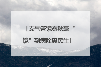 支气管镜察秋毫“镜”到病除惠民生
