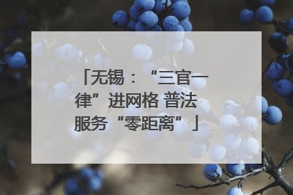无锡：“三官一律”进网格 普法服务“零距离”