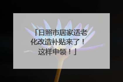 日照市居家适老化改造补贴来了！这样申领！