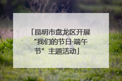 昆明市盘龙区开展“我们的节日·端午节”主题活动