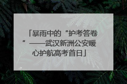 暴雨中的“护考答卷”——武汉新洲公安暖心护航高考首日