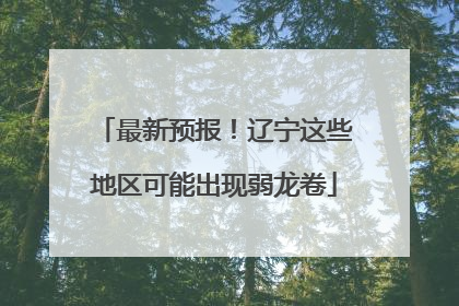最新预报！辽宁这些地区可能出现弱龙卷