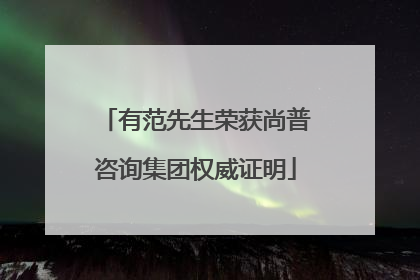 有范先生荣获尚普咨询集团权威证明