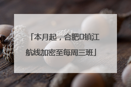 本月起，合肥⇋镇江航线加密至每周三班