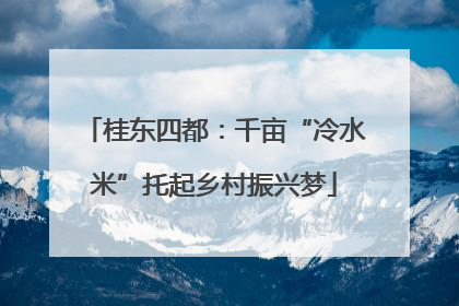 桂东四都：千亩“冷水米”托起乡村振兴梦