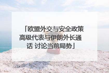 欧盟外交与安全政策高级代表与伊朗外长通话 讨论当前局势